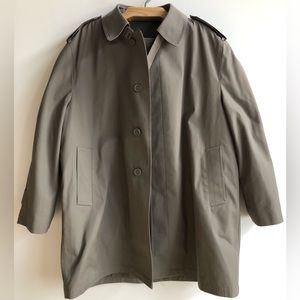 Oleg Cassini Trench Coat Men’s 44 Short All Weather Gray Removable Liner